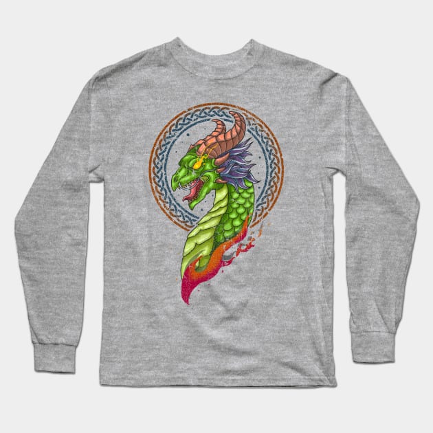 Celtic dragon Long Sleeve T-Shirt by KennefRiggles